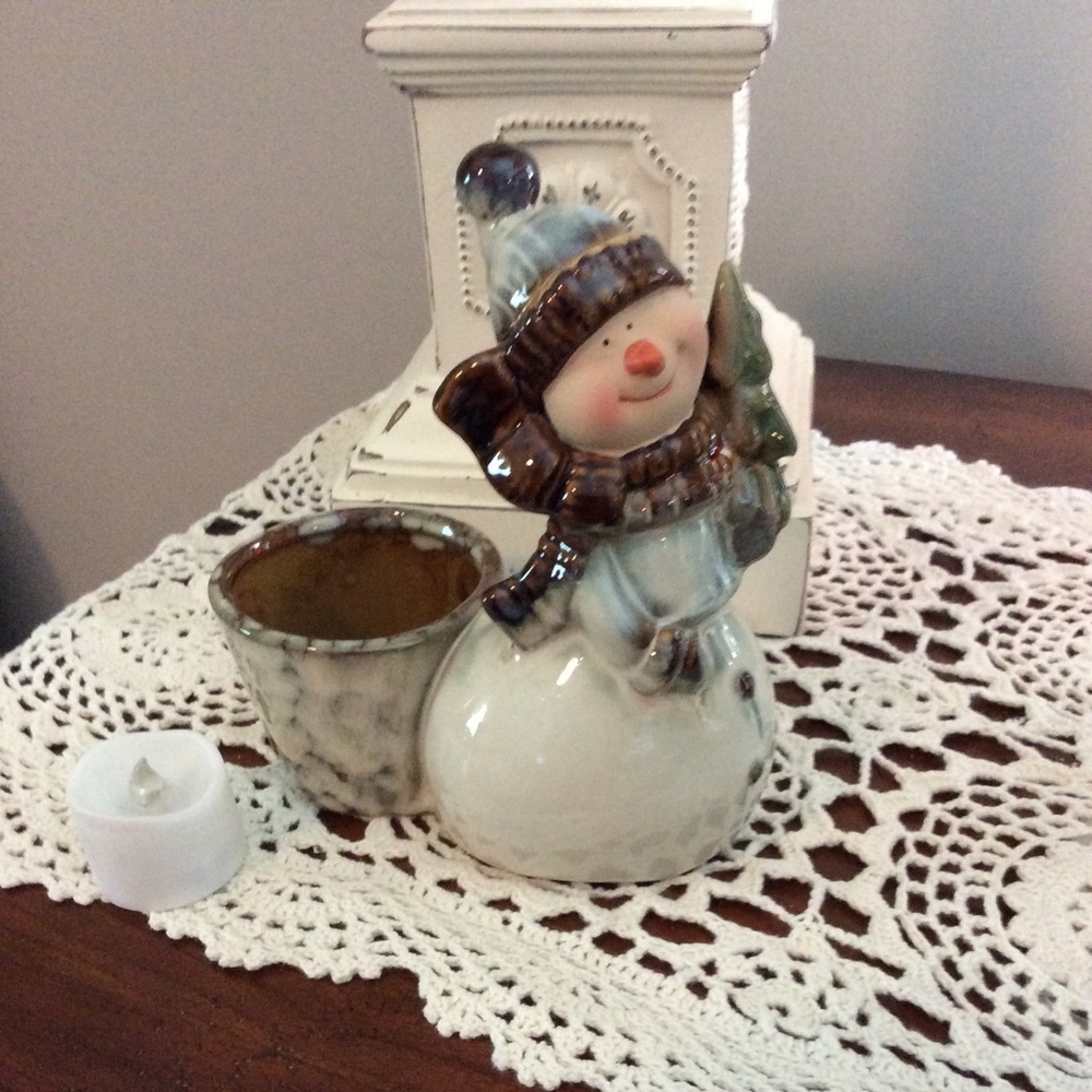Vintage Snowman Tealight
